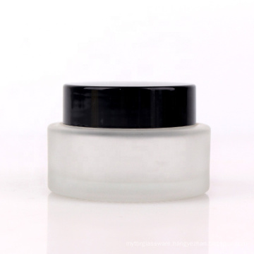 30ml 1oz Matte white eye cream glass jar face cream glass container with plastic cap